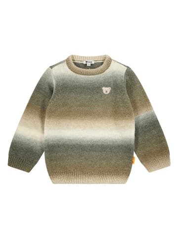 Steiff Sweter w kolorze oliwkowo-kremowym