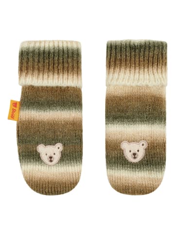 Steiff Fäustlinge in Khaki/ Creme