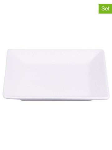TINTEUNICHE Talerze (6 szt.) "Horeca" w kolorze białym do chleba - 13,5 x 13,5 cm