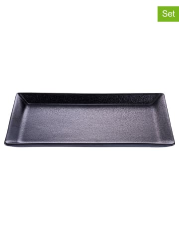 TINTEUNICHE Talerze (6 szt.) "Horeca" w kolorze czarnym do serwowania - 16 x 28,5 cm
