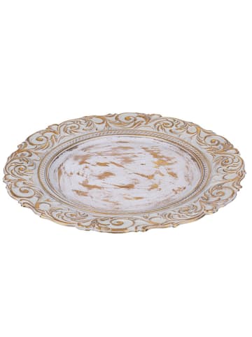 Villa d´Este Podtalerze (6 szt.) "Baroque" w kolorze złoto-białym - Ø 33 cm