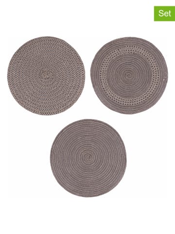 Villa d´Este 6-delige set: placemats lichtbruin - Ø 38 cm