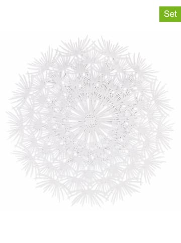 Villa d´Este 6-delige set: placemats "Dandelion" wit - Ø 38 cm