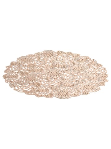Villa d´Este 6-delige set: placemats "Roses" goudkleurig - Ø 38 cm