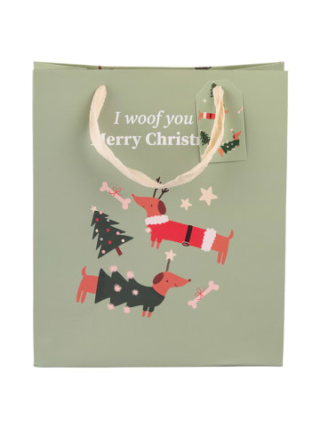 Villa d´Este 12-delige set: geschenkzakjes "Natalotto" groen - (B)22 x (H)26 x (D)10 cm