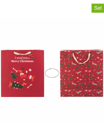 Villa d´Este 12er-Set: Geschenktüten ''Natalotto'' in Rot - (B)36 x (H)40 x (T)12 cm
