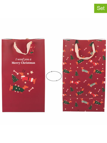 Villa d´Este 12er-Set: Geschenktüten ''Natalotto'' in Rot - (B)23 x (H)39 x (T)15 cm