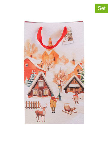 Villa d´Este 12er-Set: Geschenktüten ''Winter V.'' in Bunt/ Rot - (B)23 x (H)39 x (T)15 cm