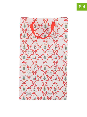 Villa d´Este 12er-Set: Geschenktüten ''Xmas F.'' in Rot/ Weiß - (B)23 x (H)39 x (T)15 cm