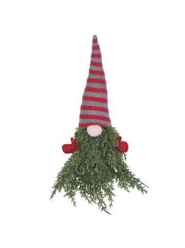 Villa d´Este Figurka dekoracyjna "Christmas Gnome" w kolorze zielono-czerwonym - dł. 38 cm