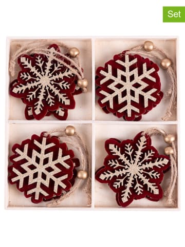 Villa d´Este 8er-Set: Dekohänger ''Natale'' in Rot - Ø 8 cm