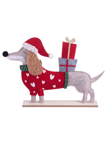 Villa d´Este 4er-Set: Dekoaufsteller ''Natalotto'' in Grau/ Rot