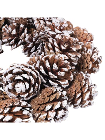 Villa d´Este Wieniec dekoracyjny "Pinecone" w kolorze jasnobrązowym - Ø 28 cm