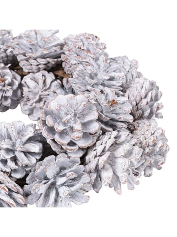 Villa d´Este Decokrans "Pinecone" wit - Ø 28 cm