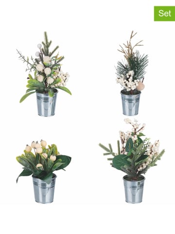 Villa d´Este Sztuczne rośliny (12 szt.) w kolorze zielono-białym - wys. 16 x Ø 6 cm