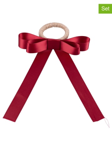Villa d´Este 6er-Set: Serviettenringe ''Xmas Fiocchi'' in Rot - Ø 4,5 cm