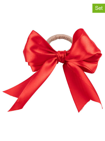 Villa d´Este 6er-Set: Serviettenringe ''Xmas Fiocchi'' in Rot - Ø 4,5 cm