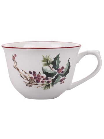 Villa d´Este 2er-Set: Jumbotassen ''Vintage Xmas'' in Creme/ Grün/ Rot - 380 ml