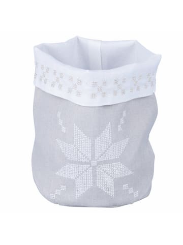 Villa d´Este Koszyk w kolorze szaro-białym na chleb - wys. 20 x Ø 15 cm