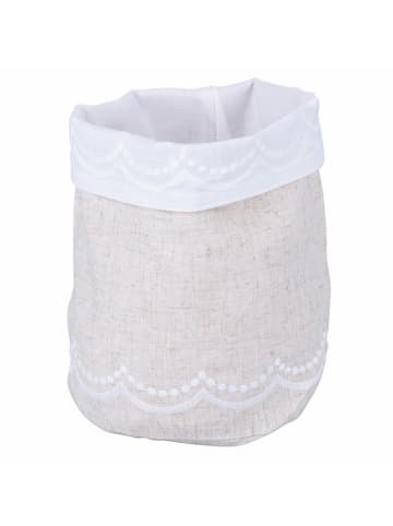 Villa d´Este Brotkorb in Beige/ Weiß - (H)20 x Ø 15 cm