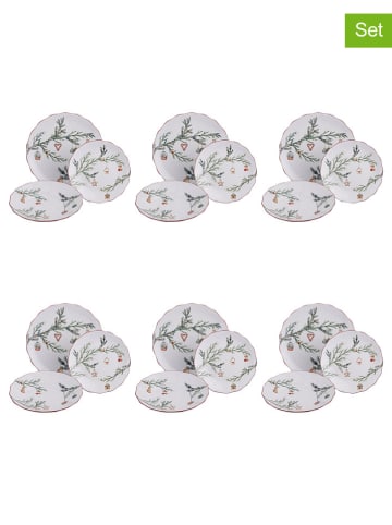 Villa d´Este 18-częściowy zestaw "Rametto" w kolorze biało-zielono-czerwonym