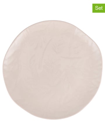 Villa d´Este 6er-Set: Speiseteller ''Xmas'' in Creme - Ø 27 cm
