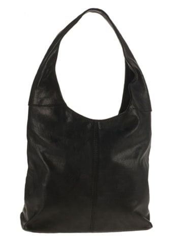 ORE10 Leren schoudertas "Vercelli" zwart - (B)30 x (H)40 x (D)14 cm