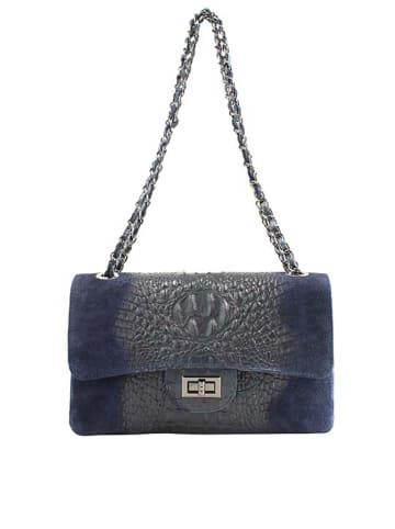 ORE10 Leder-Umhängetasche in Dunkelblau - (B)28 x (H)16 x (T)8 cm