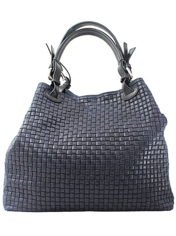 ORE10 Leren handtas donkerblauw - (B)34 x (H)29 x (D)18 cm