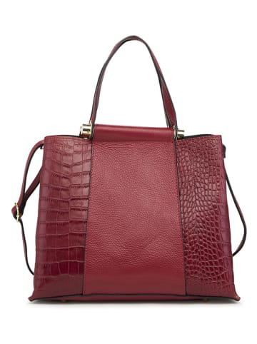 ORE10 Leren handtas "Lusan" rood - (B)29 x (H)25 x (D)13 cm
