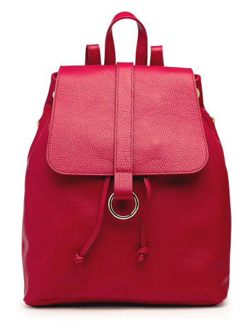 ORE10 Leren rugzak "Bosar" rood - (B)33 x (H)36 x (D)11 cm