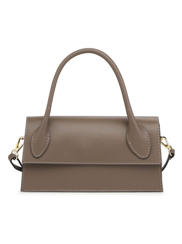 ORE10 Leren handtas "Loman" taupe - (B)22 x (H)18 x (D)8 cm