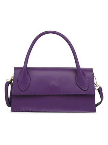 ORE10 Leren handtas "Loman" paars - (B)22 x (H)18 x (D)8 cm
