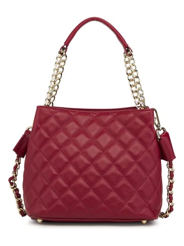 ORE10 Leren handtas "Risa" bordeaux - (B)24 x (H)21 x (D)14 cm