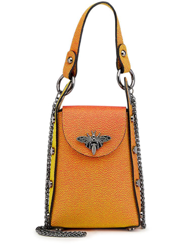 ORE10 Leder-Handytasche "Ator" in Orange - (B)14 x (H)20 x (T)7 cm