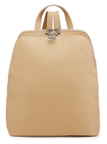 ORE10 Leder-Rucksack "Olow" in Beige - (B)30 x (H)33 x (T)16 cm