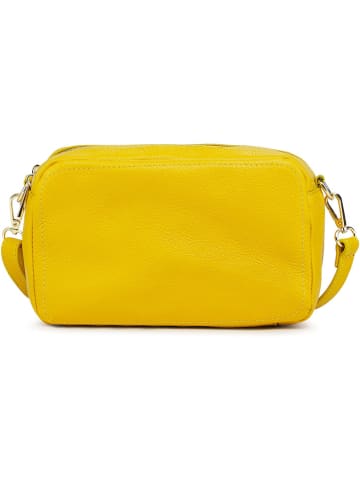 ORE10 Leren schoudertas "Aliser" geel - (B)28 x (H)24 x (D)18 cm
