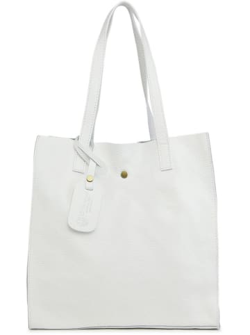ORE10 Leren schoudertas "Ortega" wit - (B)33 x (H)38 x (D)15 cm
