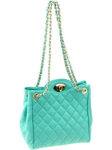 ORE10 Leren schoudertas "Farc" turquoise - (B)28 x (H)26 x (D)12 cm
