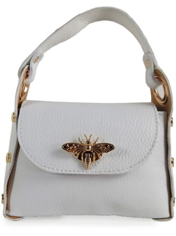 ORE10 Leder-Henkeltasche "Raser" in Weiß - (B)17 x (H)12 x (T)6 cm