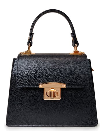 ORE10 Leren handtas "Irest" zwart - (B)22 x (H)17 x (D)10 cm