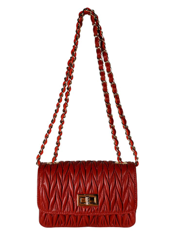 ORE10 Leren schoudertas "Brio" rood - (B)20 x (H)12 x (D)7 cm