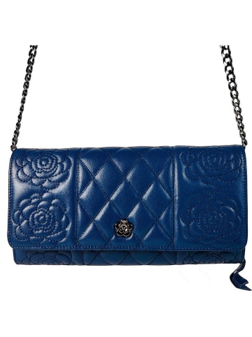 ORE10 Leder-Umhängetasche "Misca" in Dunkelblau - (B)25 x (H)13 x (T)3 cm