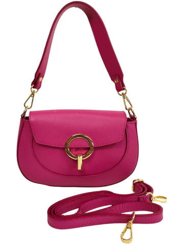 ORE10 Leren schoudertas roze - (B)15 x (H)24 x (D)5 cm