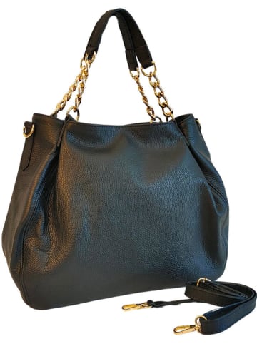 ORE10 Leren shopper zwart - (B)27 x (H)45 x (D)15 cm