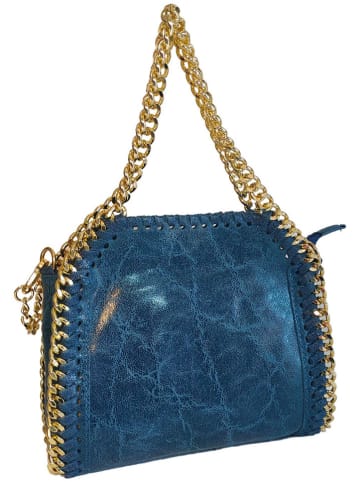 ORE10 Leren schoudertas blauw - (B)22 x (H)23 x (D)6 cm