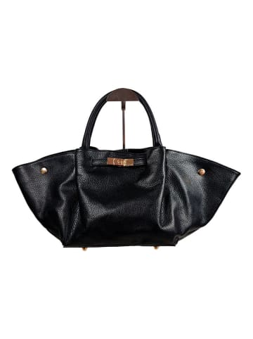 Florence Bags Skórzana torebka "Enfola" w kolorze czarnym - 50 x 22 x 17 cm