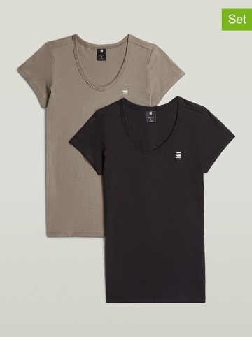G-Star 2-delige set: shirts kaki/zwart