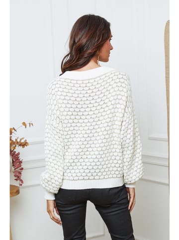 So Cachemire Trui "Azul" wit/beige