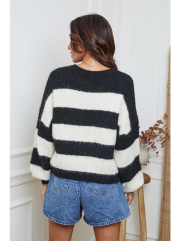 So Cachemire Pullover "Bech" in Schwarz/ Weiß